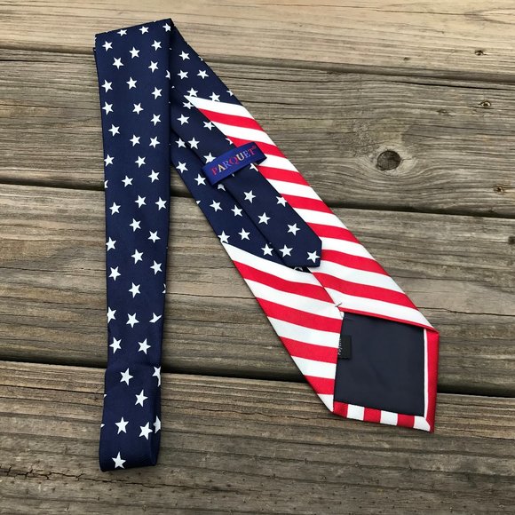4th July Men Tie USA Flag Patriot Necktie Classic - Picture 4 of 9
